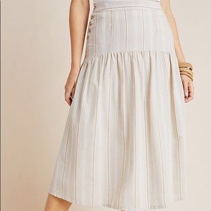 NWT! Anthropologie stripe button evonna skirt